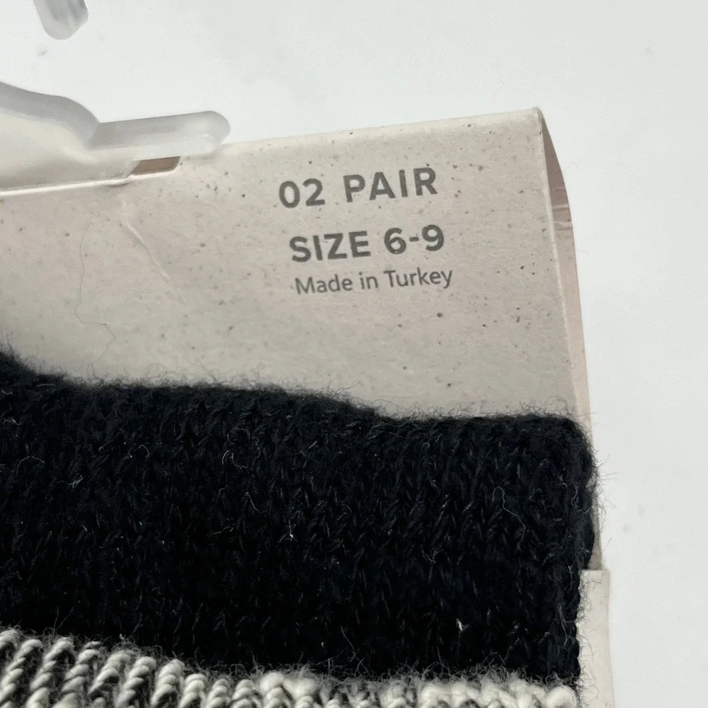 Goldtoe Lodge Collection Socks Womens 6-9 Black Grey 2PR Girlfriend Slouch Knit
